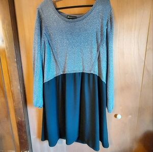 Elegant Silver and Black Lane Bryant Women's Dress 22/24